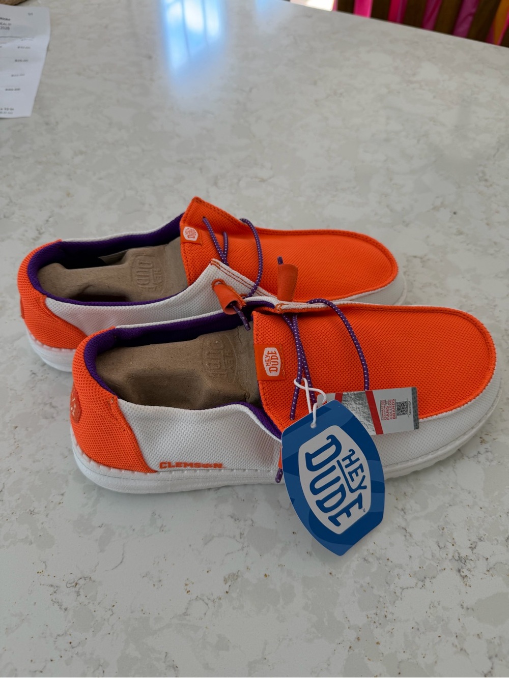 Hey Dude Orange, White & Purple Slip-On Loafers women’s 11 new no box